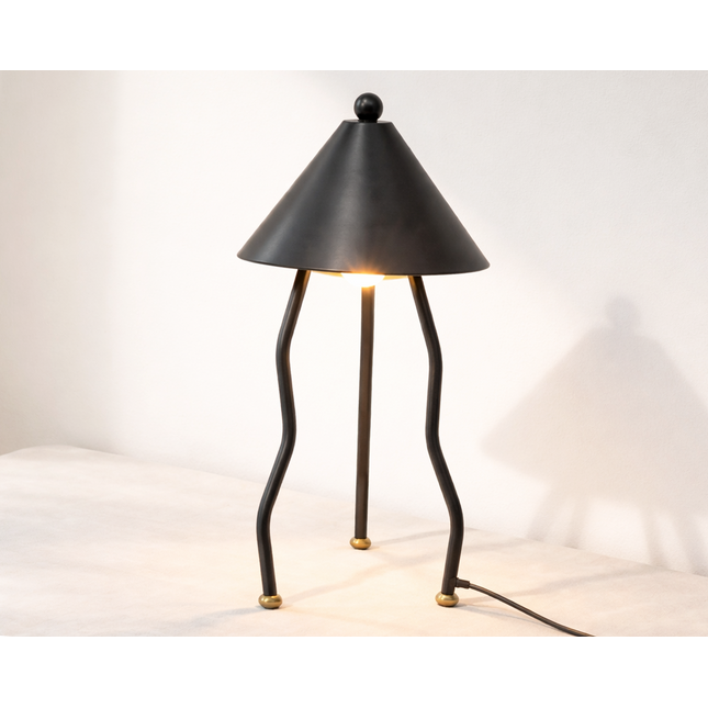 Table Lamp Modern Decorative Metal Bedside Light with Fabric Shade for Bedroom Living Room Study Table Home Office Accent Lighting