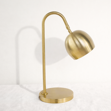 Table Lamp – Modern Gold Metal Reading Table Lamp with Adjustable Dome Shade | Minimal Desk and Study Accent Lighting