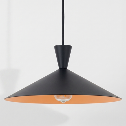 Hanging Light – Modern Matte Black Cone Hanging Light | Minimal Scandinavian Ceiling Light for Dining Room, Kitchen and Café Decor