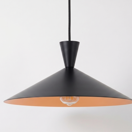 Hanging Light – Modern Matte Black Cone Hanging Light | Minimal Scandinavian Ceiling Light for Dining Room, Kitchen and Café Decor