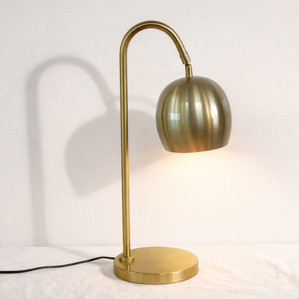 Table Lamp – Modern Gold Metal Reading Table Lamp with Adjustable Dome Shade | Minimal Desk and Study Accent Lighting
