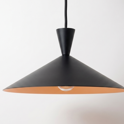 Hanging Light – Modern Matte Black Cone Hanging Light | Minimal Scandinavian Ceiling Light for Dining Room, Kitchen and Café Decor