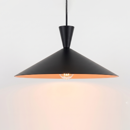 Hanging Light – Modern Matte Black Cone Hanging Light | Minimal Scandinavian Ceiling Light for Dining Room, Kitchen and Café Decor