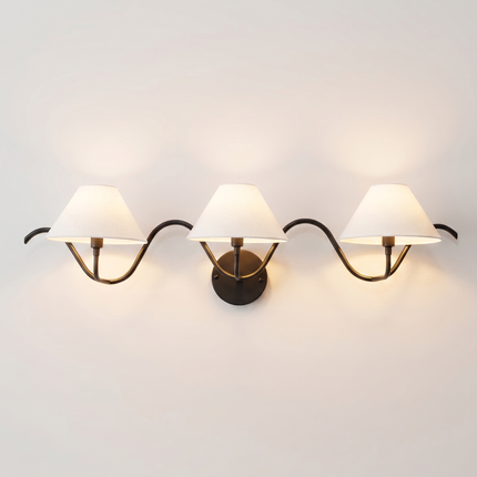Wall Light – Modern Matte Black Triple Shade Wave Wall Sconce, Luxury Contemporary Bedroom & Living Room Designer Lighting Fixture