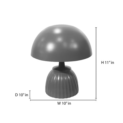 Table Lamp – Modern Coral Mushroom Dome Table Lamp with Sculpted Fluted Base | Retro Minimal Bedside Lighting for Contemporary Home Decor
