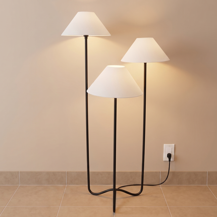 Modern Floor Lighting, 3 Shade Standing Lamp, Contemporary Tripod Floor Lamp, Elegant Living Room Light, Bedroom & Home Decor
