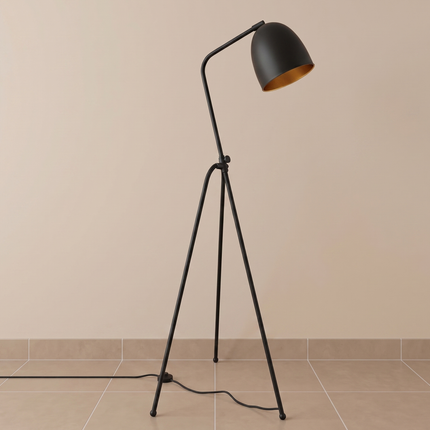 Floor Tripod Lamp Black Standing Light, Modern Floor Lamp for Living Room, Bedroom, Reading Corner Office, Mid Century Tripod Lighting Decor