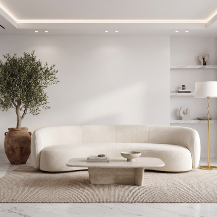 Floor Lamp Modern Gold brass White Drum Shade Wavy Stem Standing Lamp, Contemporary Living Room Floor Light, Bedroom Corner Floor Lamp Decor