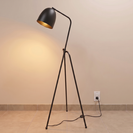 Floor Tripod Lamp Black Standing Light, Modern Floor Lamp for Living Room, Bedroom, Reading Corner Office, Mid Century Tripod Lighting Decor
