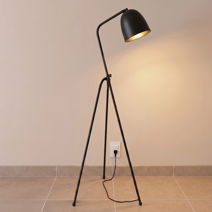Floor Tripod Lamp Black Standing Light, Modern Floor Lamp for Living Room, Bedroom, Reading Corner Office, Mid Century Tripod Lighting Decor