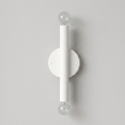 Wall Light Matte White Contemporary Cylinder Sconce, Elegant Scandinavian Double Globe Wall Fixture for Modern Luxury Interiors