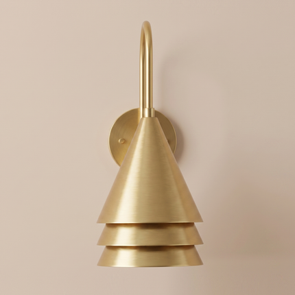 Gold Wall Sconce, 3 Tier Wall Light, Brass Wall Lamp, Sculptural Sconce, Modern Wall Lighting, Luxury Art Decor Decor livingroom & badroom