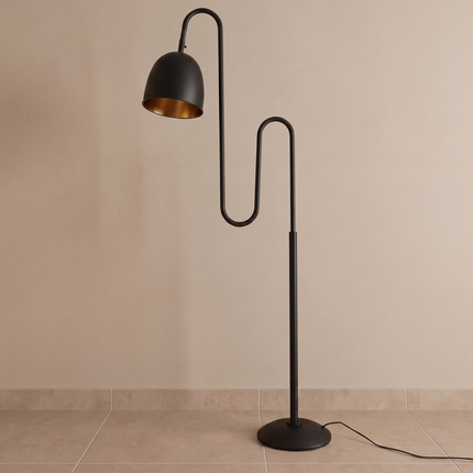 Floor Lamp in Matte Black, Modern Sculptural Standing Floor Lamp, Minimalist Reading, Lamp,Contemporary Living & Bedroom Modern Decoration