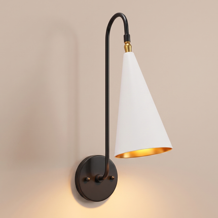 Wall Light White Modern Cone Wall Sconce, Luxury Minimalist Bedroom Bedside Lamp, Scandinavian Home Lighting Fixture , Living Room, Hallway