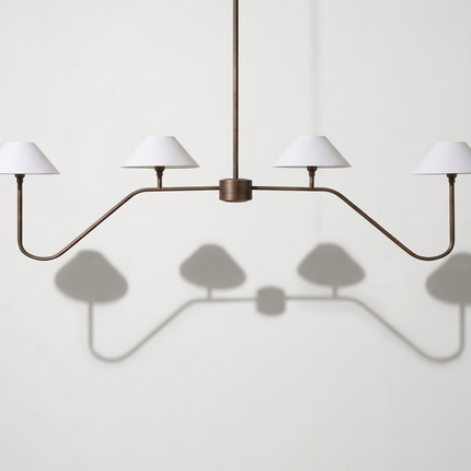 Chandelier Light – Antique brass 4 Light Chandelier | Elegant Modern Ceiling Fixture for Dining Room and Living Space