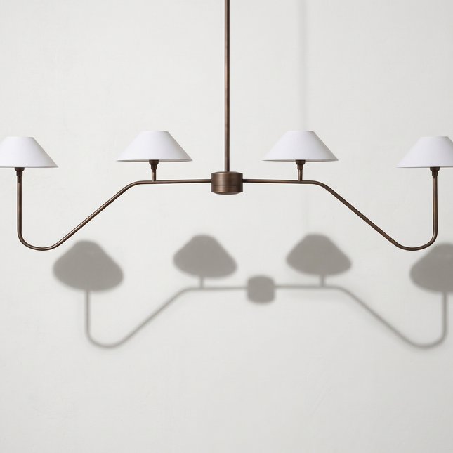 Chandelier Light – Antique brass 4 Light Chandelier | Elegant Modern Ceiling Fixture for Dining Room and Living Space