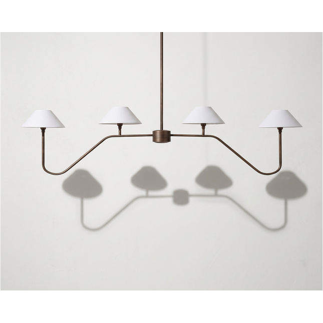 Chandelier Light – Antique brass 4 Light Chandelier | Elegant Modern Ceiling Fixture for Dining Room and Living Space