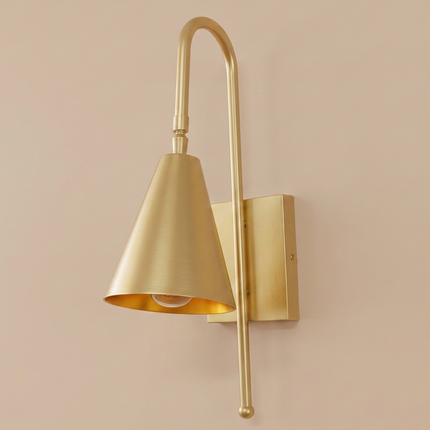 Gold Brass Wall Sconce, Modern Brass Wall Lamp, Gold Sconce Light, Bedroom Lighting, Reading Light, Entryway & Living Room Light Hallway