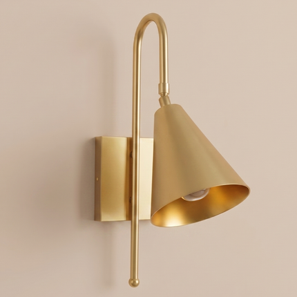 Gold Brass Wall Sconce, Modern Brass Wall Lamp, Gold Sconce Light, Bedroom Lighting, Reading Light, Entryway & Living Room Light Hallway