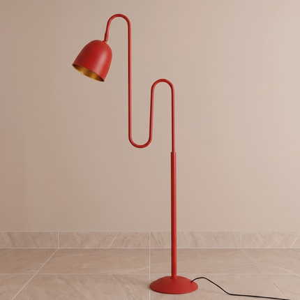 Floor Lamp with Modern Sculptural Standing Light,Bold Red Statement Lamp, Artistic Reading Lamp for Living Room Bedroom Decor home Item