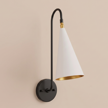 Wall Light White Modern Cone Wall Sconce, Luxury Minimalist Bedroom Bedside Lamp, Scandinavian Home Lighting Fixture , Living Room, Hallway