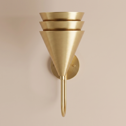 Gold Wall Sconce, Brass Wall Light, 3 Tier Wall Lamp, Sculptural Wall Sconce,Lighting, Luxury Art Decor Home Decor Living room light Bedroom