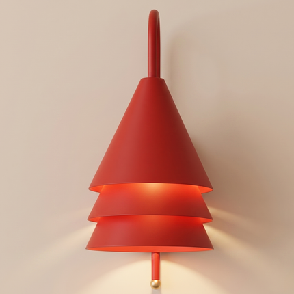 Red Wall Sconce, Modern Wall Light, 3 Tier Wall Lamp, Sculptural Lighting, Red Accent Light, Contemporary Art Deco Home Decor design lamp