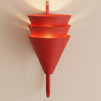 Red Wall Light, Modern Wall Sconce, 3 Tier Wall Lamp, Sculptural Lighting, Contemporary Sconce, Statement Light, Art Deco Home Decor Design