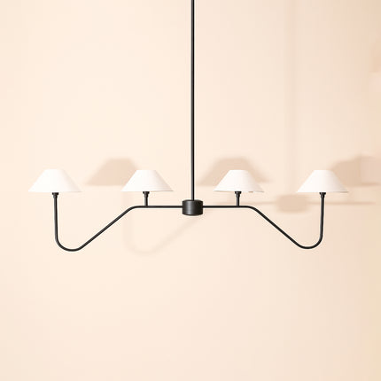 Matte Black Sputnik Chandelier: Stilnovo Style, 4-Light Fixture black