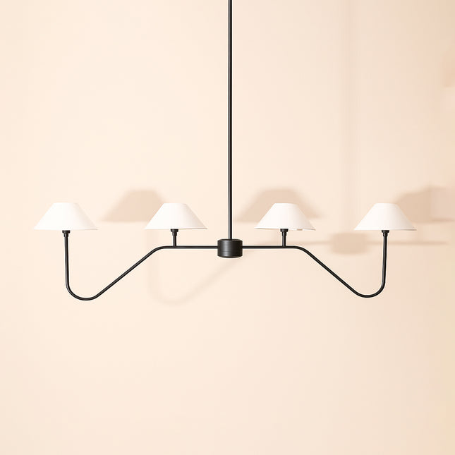 Matte Black Sputnik Chandelier: Stilnovo Style, 4-Light Fixture black