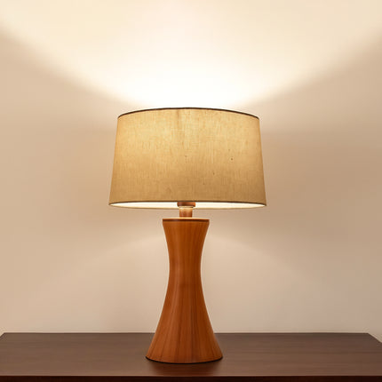 Handmade Wood Table Lamp: Mid-Century Modern Bedside Light Wood