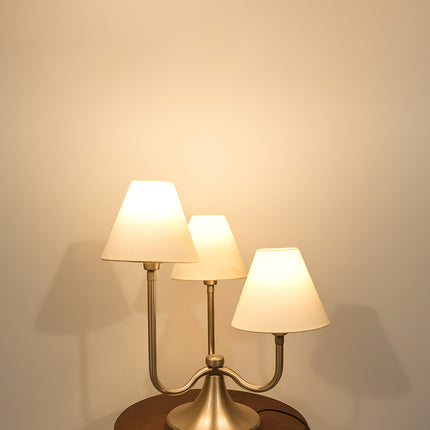 Silver Triple Shade Table Lamp - Modern Home Decor white