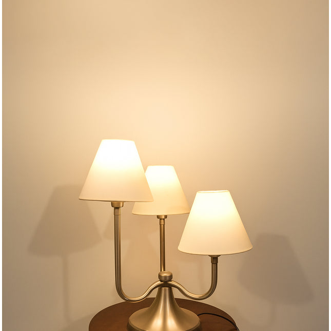 Silver Triple Shade Table Lamp - Modern Home Decor white