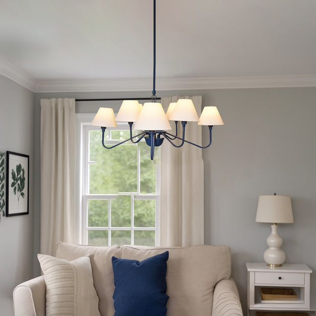 The Blue Chandelier Light redefines sophistication with bold contemporary charm.
