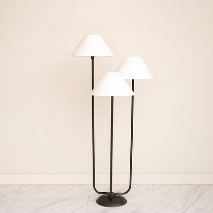 Matte Black Floor Lamp: Mid-Century Modern Bedroom Lighting Gold