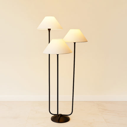 Matte Black Floor Lamp: Mid-Century Modern Bedroom Lighting Gold