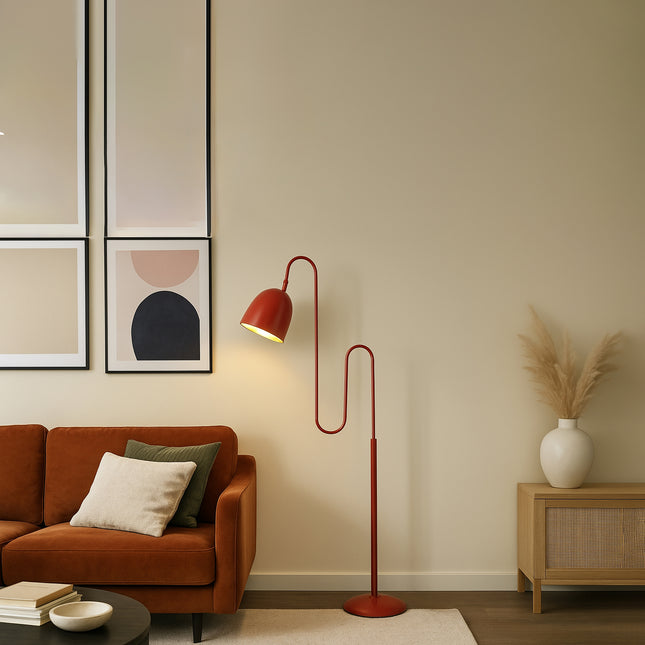 Elevate Your Lighting with Sophisticated Red Floor Lamps matte black