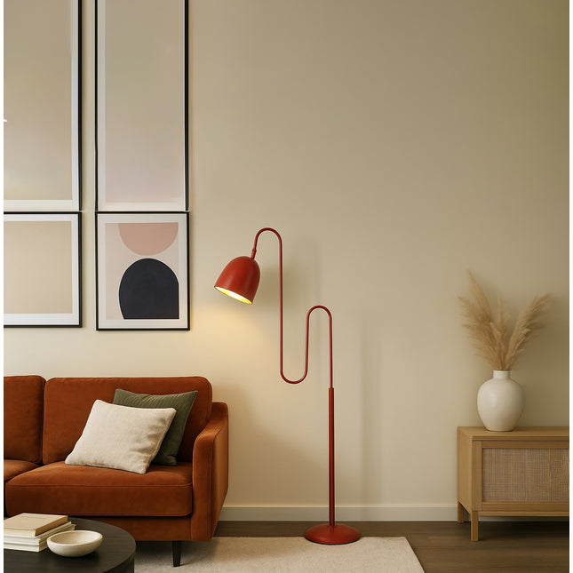 Elevate Your Lighting with Sophisticated Red Floor Lamps matte black
