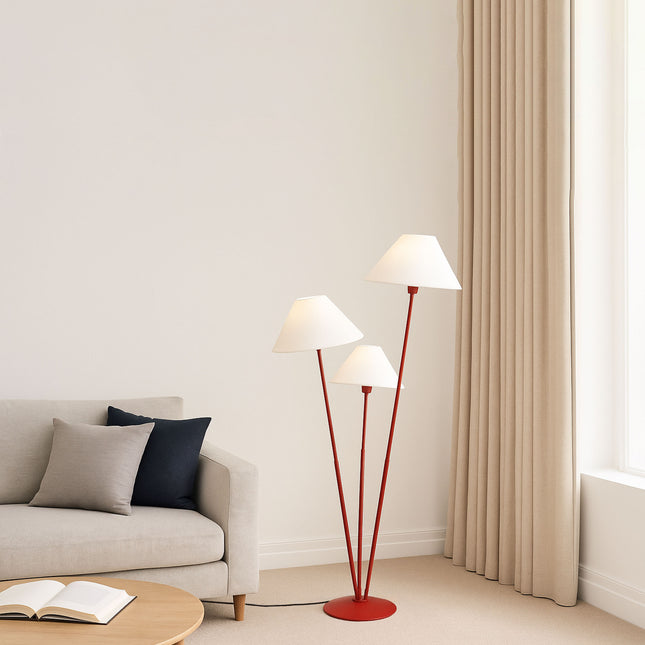 Luxe Lighting: The Allure of a Red Triple Shade Lamp Rose Gold