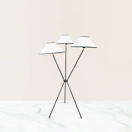 Matte Black Floor Lamp: Modern Steel 3-Shade Design black