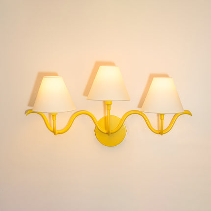 Illuminate Your Space with Yellow Triple Shade Sconces Yellow Golden