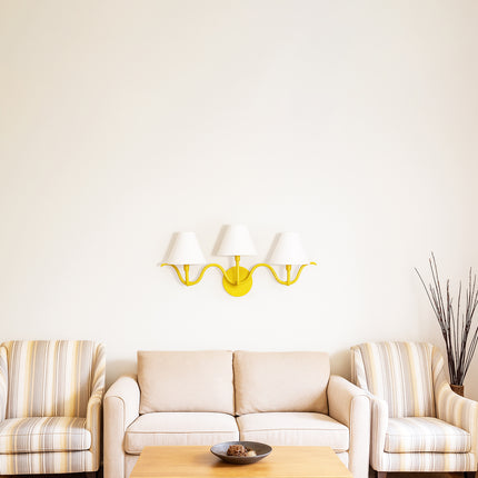 Illuminate Your Space with Yellow Triple Shade Sconces Yellow Golden