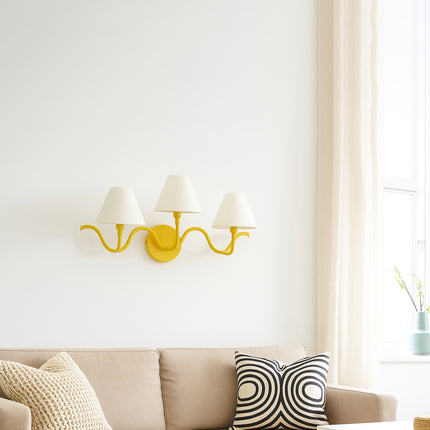 Illuminate Your Space with Yellow Triple Shade Sconces Yellow Golden