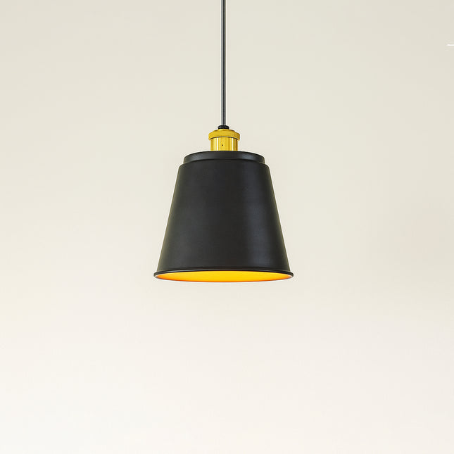 Matte Black Modern Pendant Light: Aluminum & Steel Hanging Light matte black