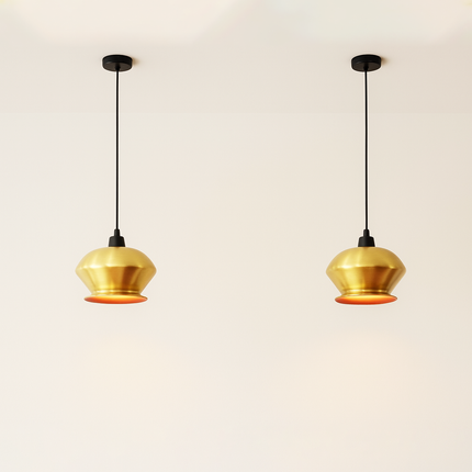 Golden Hanging Lamp: Vintage Metal Pendant Light golden