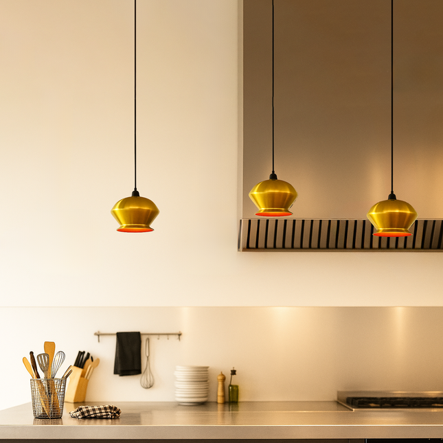 Golden Hanging Lamp: Vintage Metal Pendant Light golden