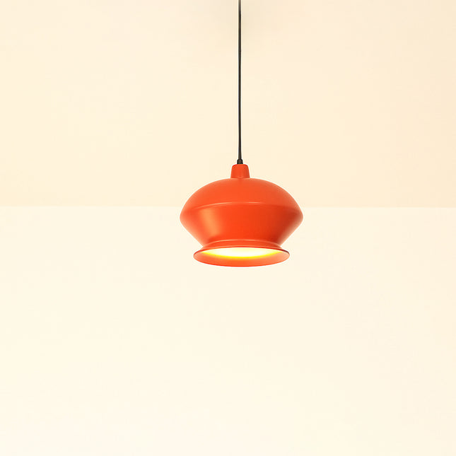 Red Metal Hanging Pendant Light: Bohemian Geometric Lamp Red