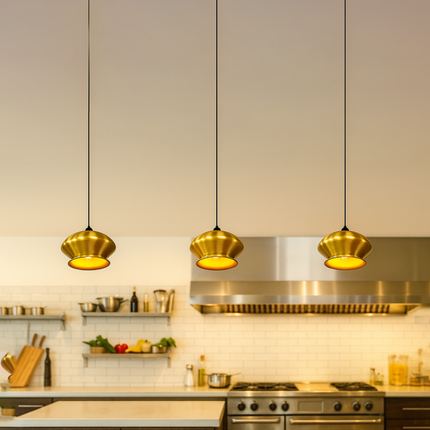 Golden Hanging Lamp: Vintage Metal Pendant Light golden