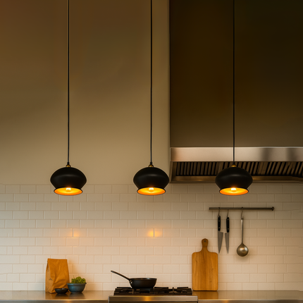 Matte Black Hanging Pendant Light: Bohemian Minimalist Decor matte black
