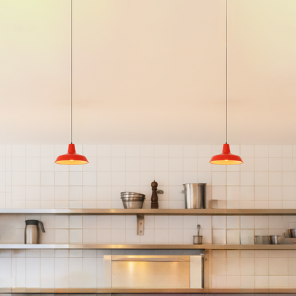 Red Steel Hanging Lamp: Modern Restaurant Pendant light Red